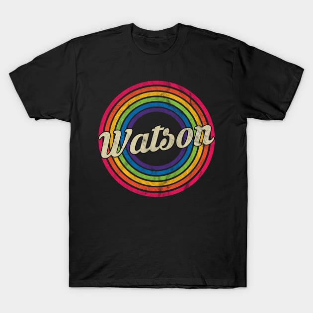 Watson - Retro Rainbow Faded-Style T-Shirt by MaydenArt